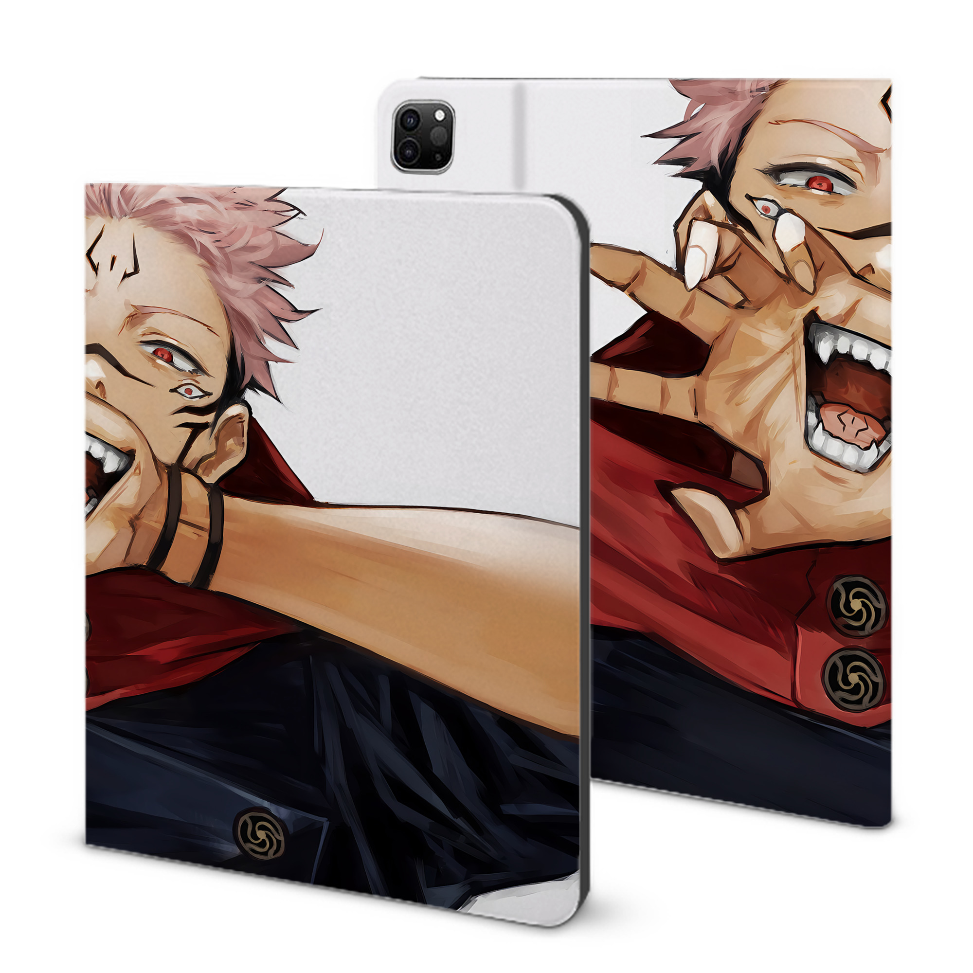 （画像用） 呪術廻戦 Jujutsu Kaisen IPad ケース ブック型 PUレザー TPU 耐衝撃 軽量 薄型 ペン収納なし 全面保護 IPad 各モデル対応